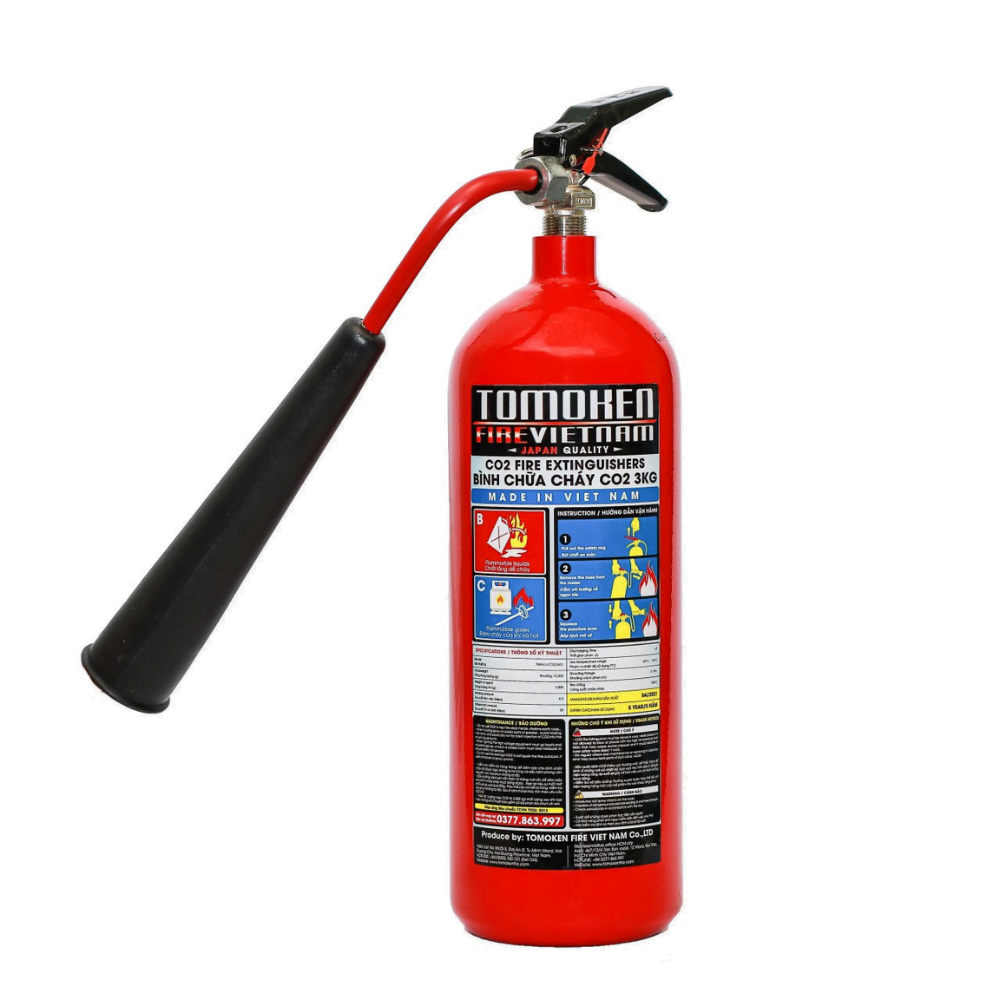 Bình chữa cháy khí CO2 3Kg Tomoken